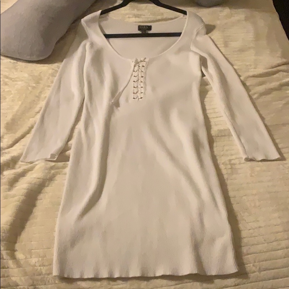 White ribbed bodycon forever 21 dress